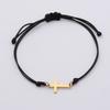 10pcs Handmade Stainless Steel Cross Charm Bracelet Men Braid Adjustable Lucky String Bracelets for Women Jewelry Gift