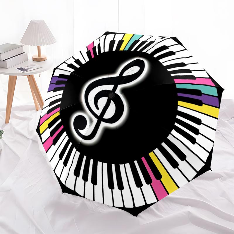 1PC Musical notes Umbrella Portable Folding Umbrella Iron Frame Hole Bone Structure Outdoor Home Umbrella A2