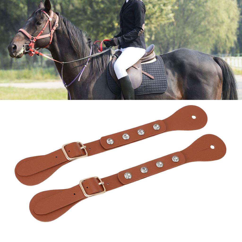 1 Pair Spur Straps   Rhinestone Decorated Synthetic Lther   Vintage Spur Boot Straps for Boots Equipment