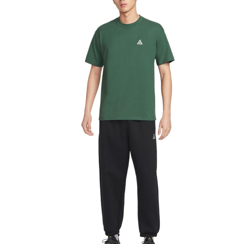 Nike T Shirts Men's Fir Green Crew Neck Moderate Straight Fit DC5357-323