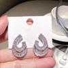 CAOSHI Wunderschöne Stilvolle Ohrstecker für Damen Brillanter Zirkonia Schmuck für Verlobungsfeier Luxuriöser Schmuck Geschenk