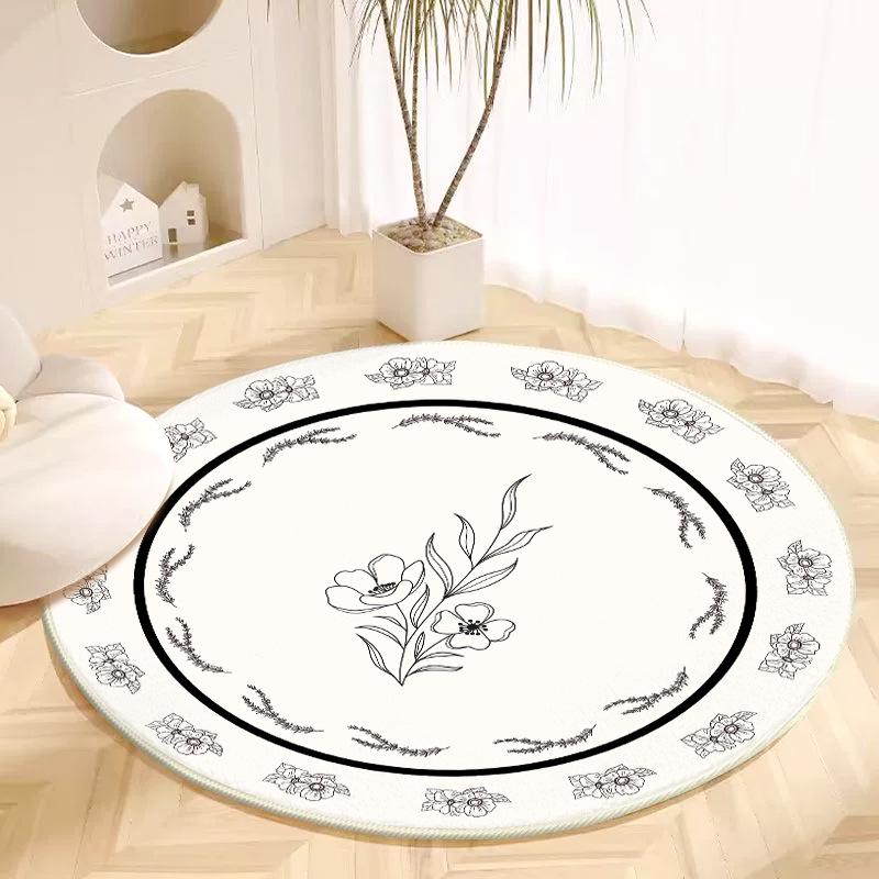 Luxuriöser runder Teppich aus Kunstkaschmir - Schmutzabweisend, rutschfeste Matte für Wohnzimmer oder Schlafzimmer