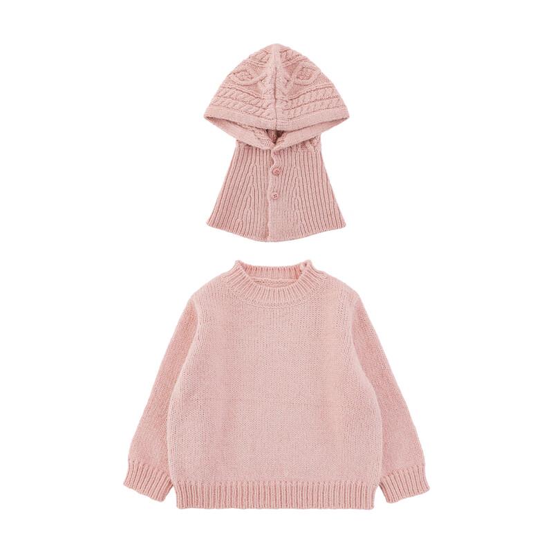 Youyou Girls Winter Retro Solid Knit Cardigan Sweater 100 cm