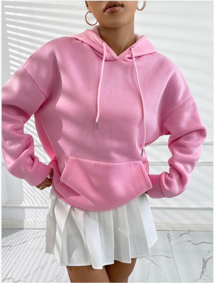 Women's Harajuku Fleece Hoodie with Back Letter Print
