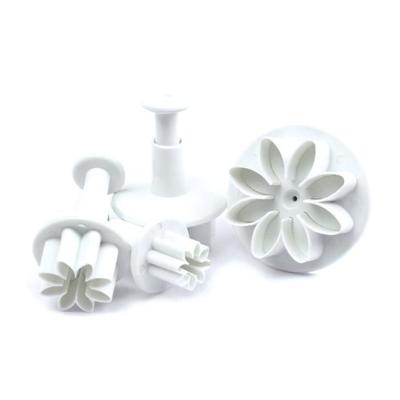 Ejector Cutters - ScrapCooking® - Flowers - Set of 4 - Plastic - Dishwasher Safe