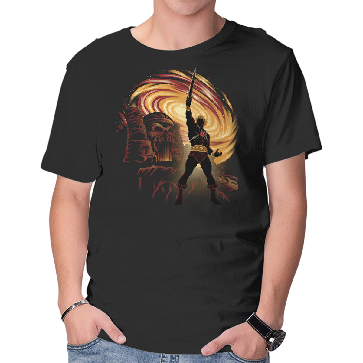 Unisex Crew Neck T-Shirt Eternia’s Champion Graphic Short Sleeve Casual Tee M