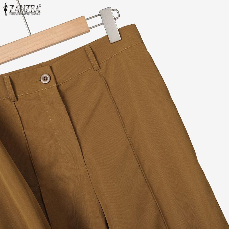 ZANZEA Lässiges zweiteiliges Anzug-Set für Damen mit langärmeliger Bluse und Hose