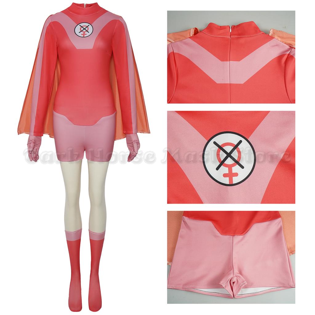 Anime Atom Eve Cosplay Kostüm Unbesiegbare Eve Wilkins Jumpsuit Bodysuit Umhang Umhang Outfits für Erwachsene Damen Halloween Kostüm