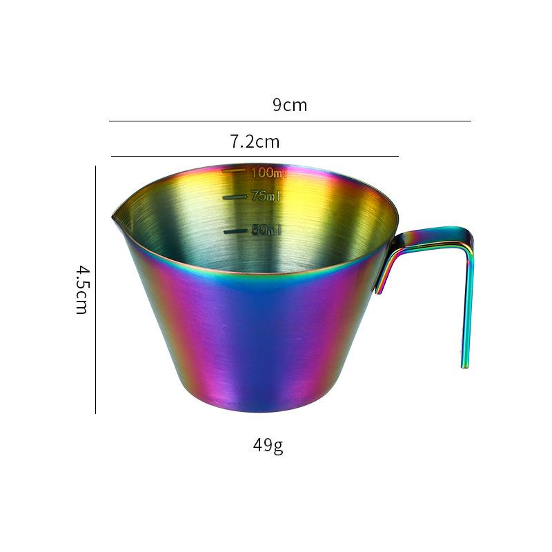 304 Stainless Steel Espresso 100ML Measuring Cup with Scale for Milk & Coffee
