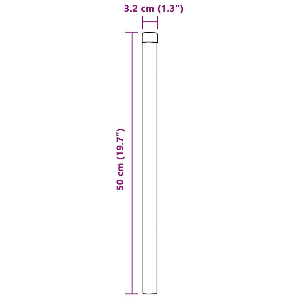 Fence Post Set 2 Pcs Green 50 Cm Powder Coated Steel