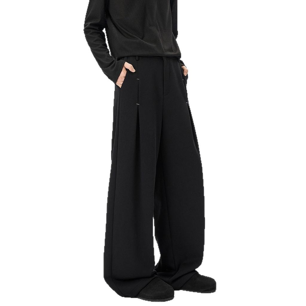 Straight trousers men's pendant feeling high sense spring and autumn loose straight casual trousers oversize ruffian handsome pants