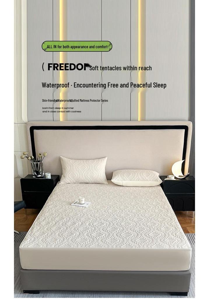 Waterproof Cotton Urine Pad Bed Cover - Thick Solid Color Mattress Protector (2026 Model)