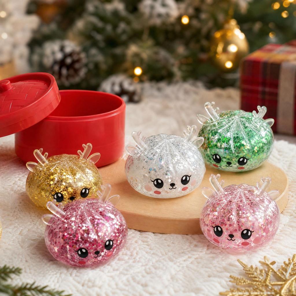 Christmas Large Bun with Popping, Toy for Holiday Fun