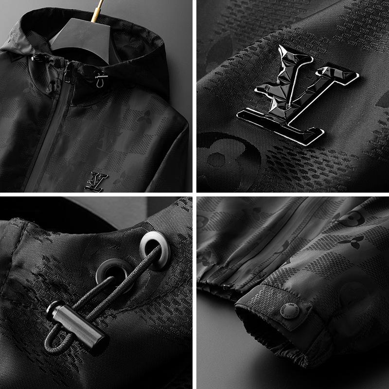 2026 Trendy European Men's Jacquard Hooded Jacket - Dark Pattern Casual Coat