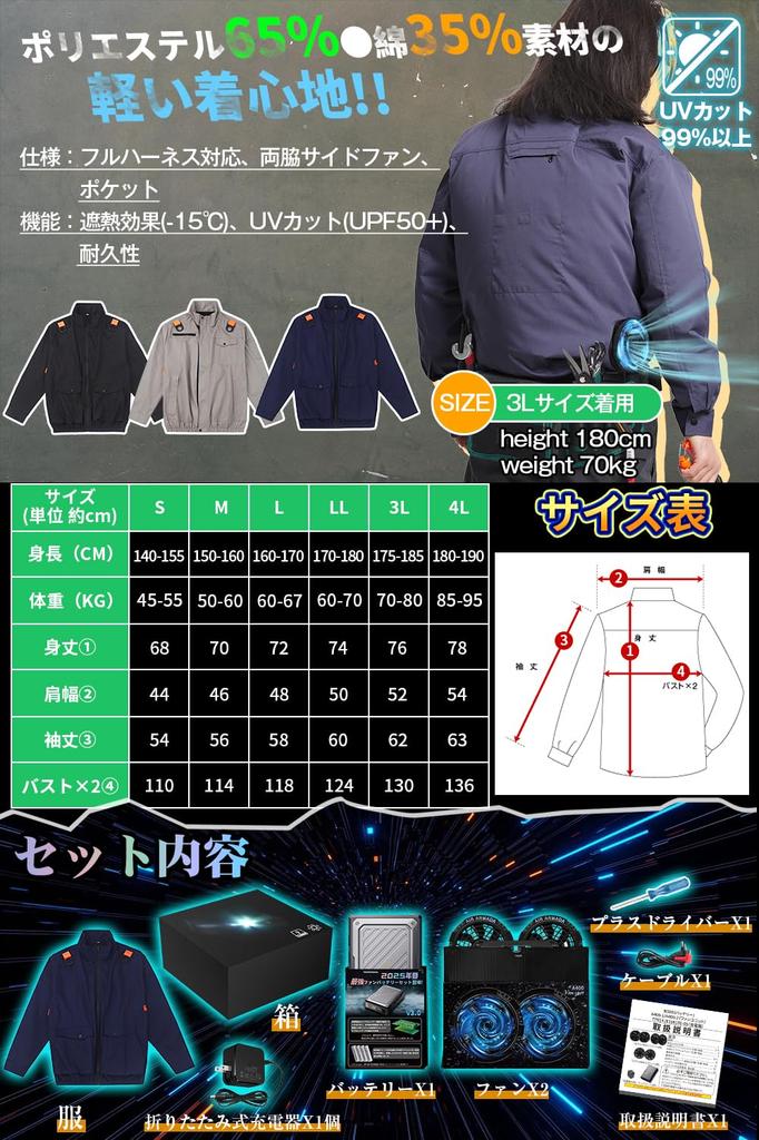 For Summer 43V Ultra High Workwear with Fan Set for Equipment and Heatstroke Prevention [Wotivon] [New 2025] Output, -16°C Experience! Air-Conditioned