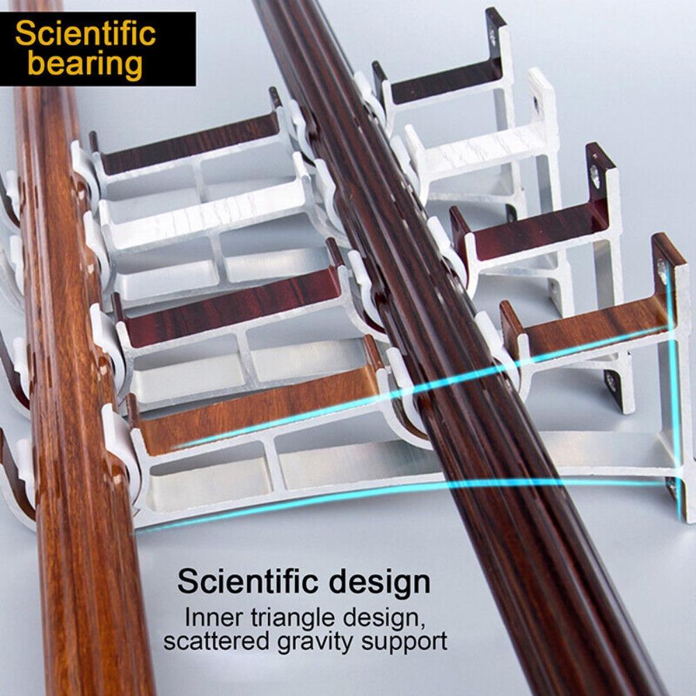 Window Hardware Holder Double Curtain Rod Bracket Metal Double Rod Bracket Hang Curtain Rod Holders