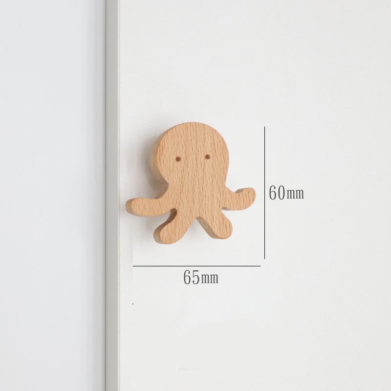WV Wooden Door Handles Animal Wood Furniture Handles for Cabinets Dressers Drawers Door Knobs Kitchen Cupboard Wardrobe Pulls
