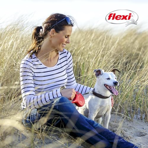 Flexi New Classic Band-Hundeleine, Mittel (Unter 25 kg), 5 m, Rot