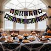 Halloween Decorations Indoor for Party, Happy Halloween Banner Decor, Scary Hanging Banner with Pumpkin Ghost Decorations for Office Home Room Mantel