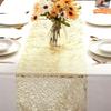 28x500cm Chemin de Table Doré Paillettes Métalliques Nappes Chemin de Table Rouleau Métallique Rectangle pour Anniversaire Mariage Décoration de Table de Maison