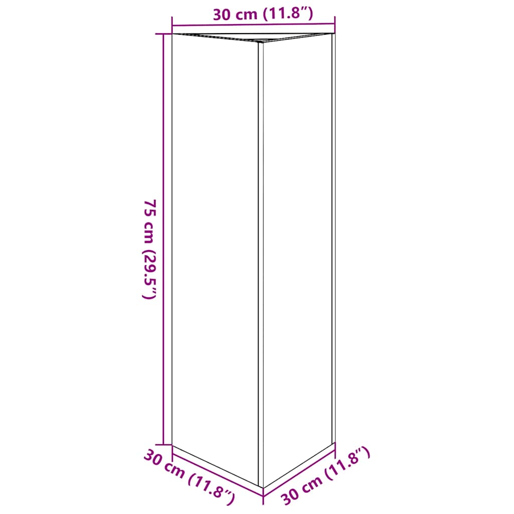 Triangular Planter Box 30 X 26 X 75 Cm Galvanized Steel