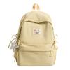 Schoolbag for middle school girls, high aesthetic value ins, Korean style versatile large capacity solid color backpack, high school backpack