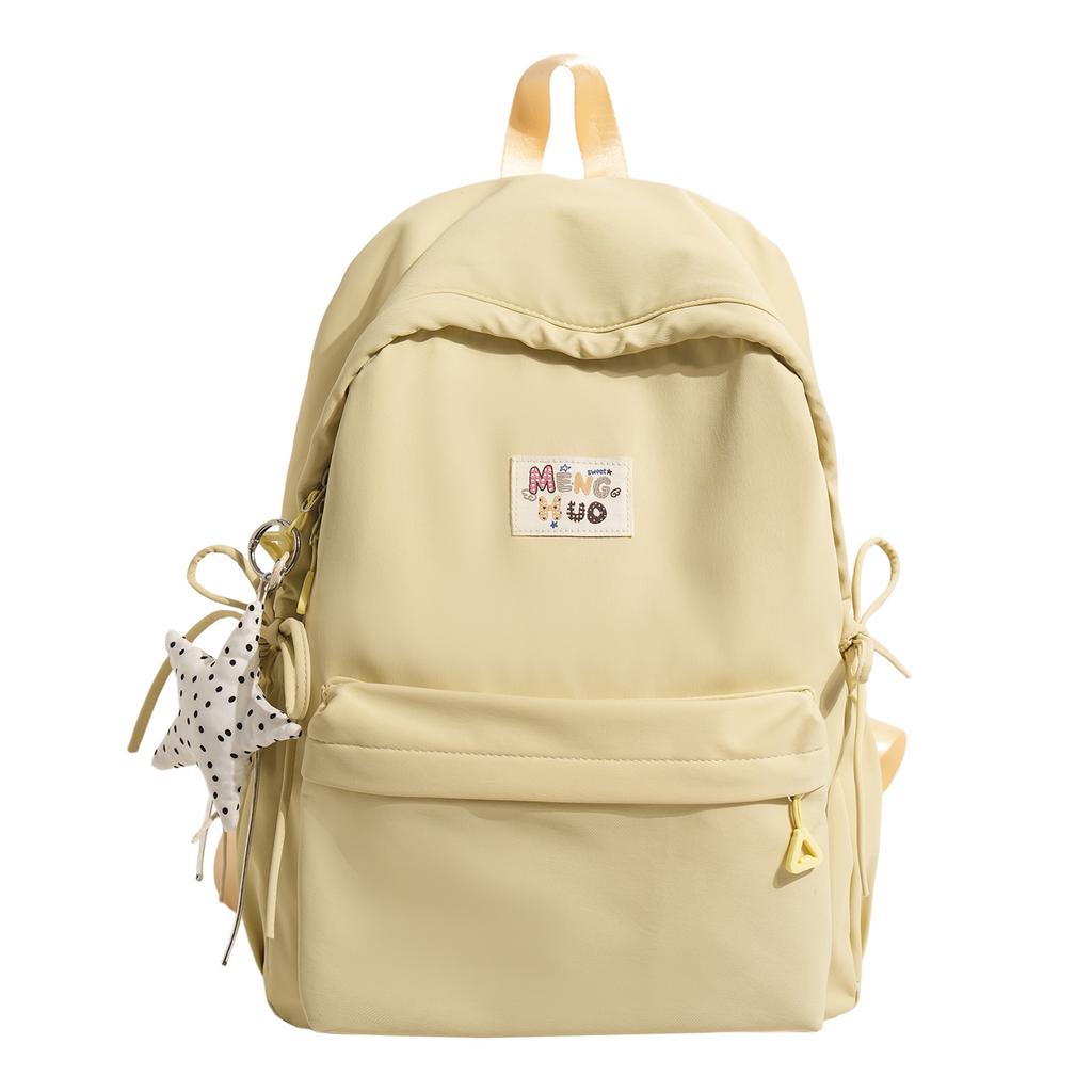 Schoolbag for middle school girls, high aesthetic value ins, Korean style versatile large capacity solid color backpack, high school backpack