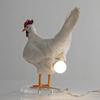 Creative Resin Crafts Simulation White Rooster Egg Night Light Funny Desktop Ornaments Bedroom Living Room Desk Lamp Decoration