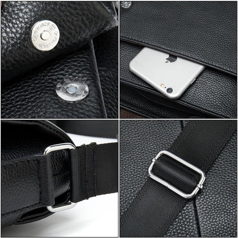 Head Layer Cowhide Men's Shoulder Bag Casual Covered Single Trendy Versatile Commuting