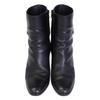 CELINE Triomphe Hardware Claude Ankle Boots/Chunky Heel Short Boots shoes 38 Black x GoldUsed