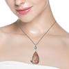 Necklace Sunstone Gemstone Handmade Silver Jewelry 2.75"