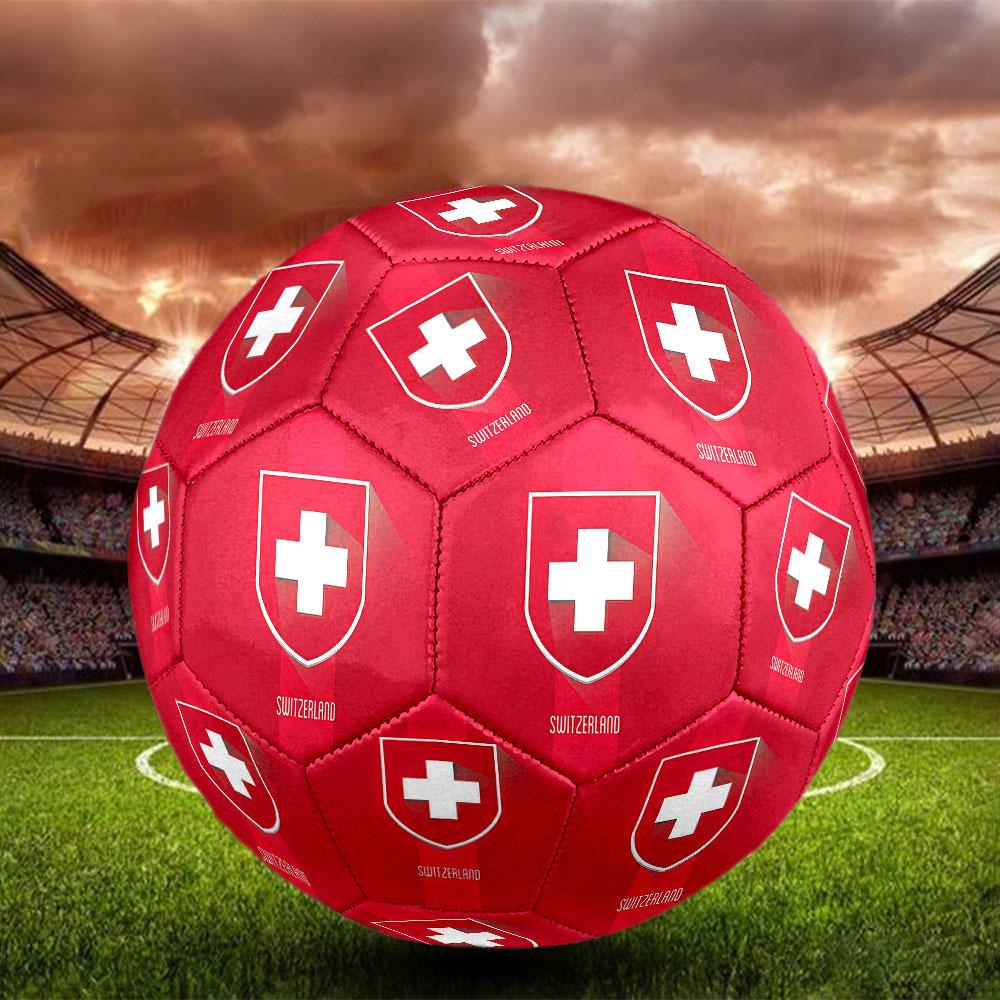 Switzerland National Football Size 5 Soccer Ball, Machine-Stitched PVC, Durable & High Bounce, All Ages Fit, Fan Merchandise, Matches & Outdoor Use.