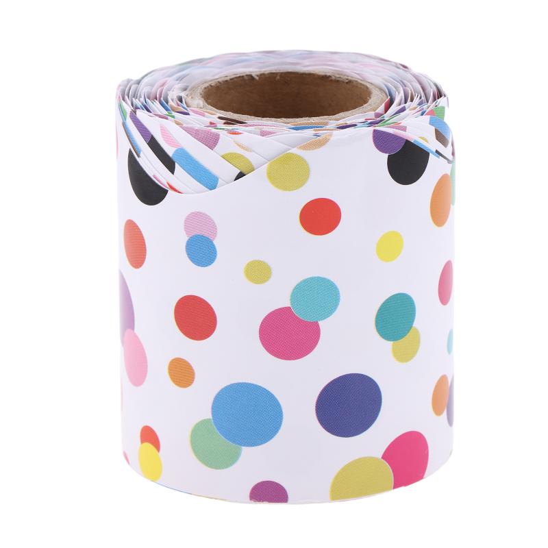 26 Colors 10M Self Adhesive Border Classroom Decors Border Trim Sticker Colorful Dot Trim Border Bulletin Board Border Trim