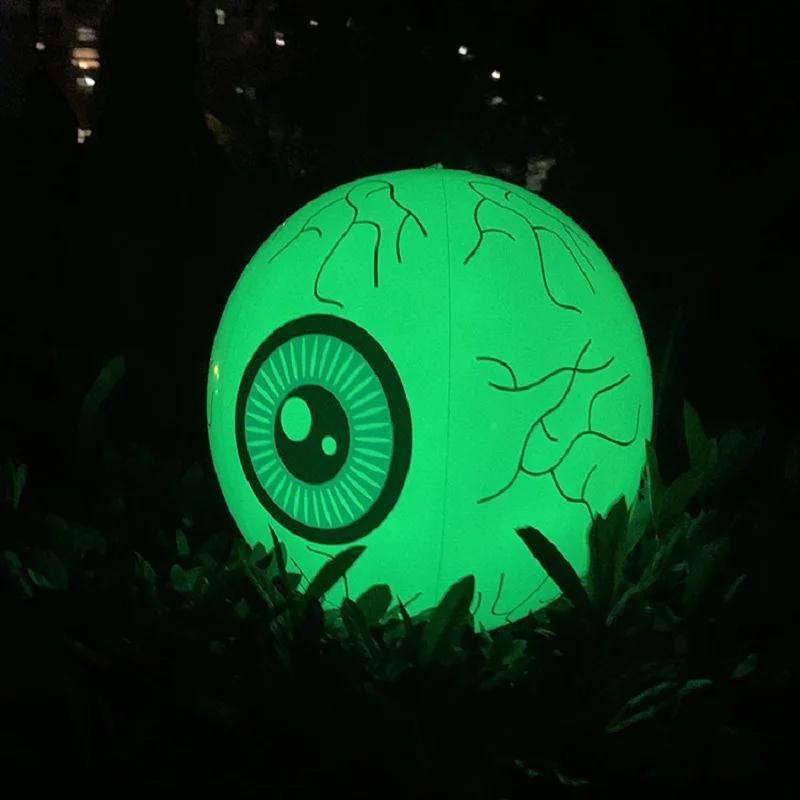 Großer Halloween Aufblasbarer LED Fernbedienung Beleuchteter Kürbis Augapfel Ballon Spukhaus Außendekoration Horror Requisite