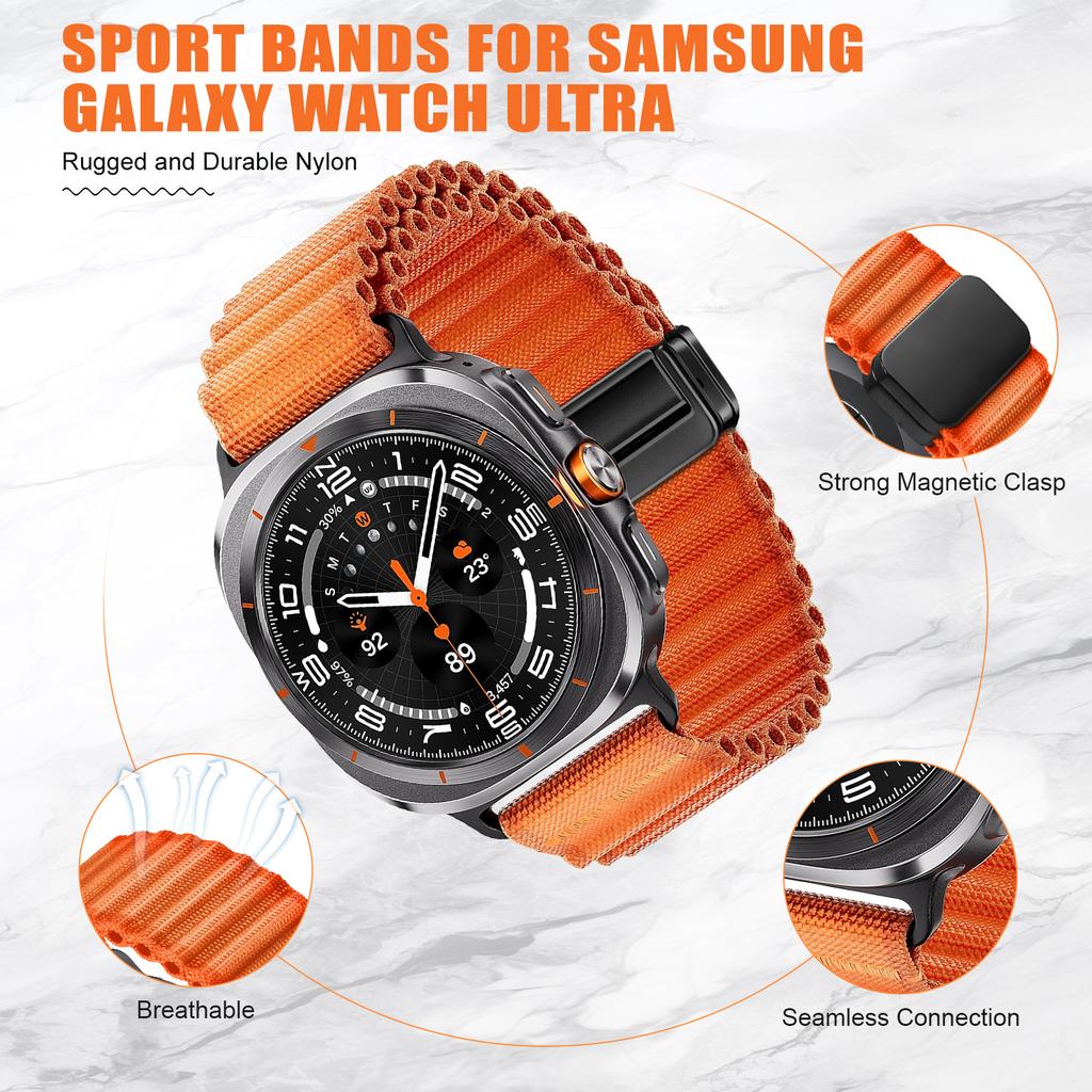 Trail Loop Bänder Für Samsung Galaxy Watch Ultra Armband 47mm Zubehör Sport Nylon Magnetisches Armband Galaxy Watch 7 Ultra 47 mm