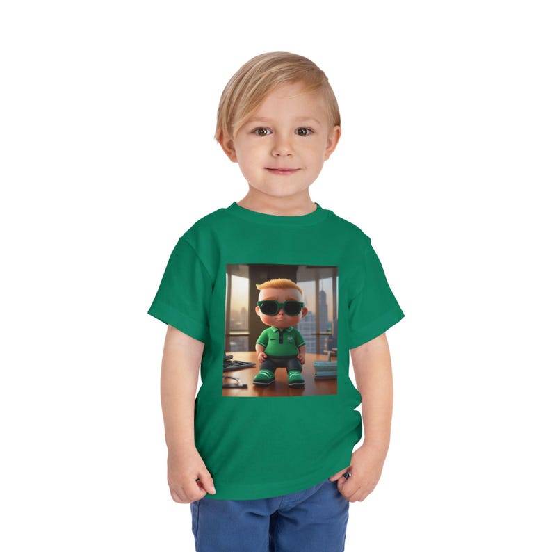 Toddler Tee: Boss Kid Graphic Print, Soft Combed Cotton, Lightweight Playwear 150