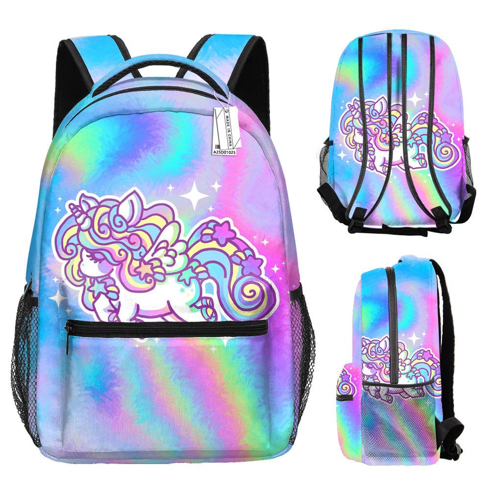 Classic Kpop Youthful School Bags Unisex Cool Unicorn Travel Bags 3D Print Oxford Waterproof Notebook Shoulder Backpacks