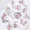 WTEMPO 24PCS Mixed Colorful Nail Charms Elegant Mini Nail Art Decorations Kit Arious Pattern Designs DIY Crafts Making Supplies Like Phone Cases Bags
