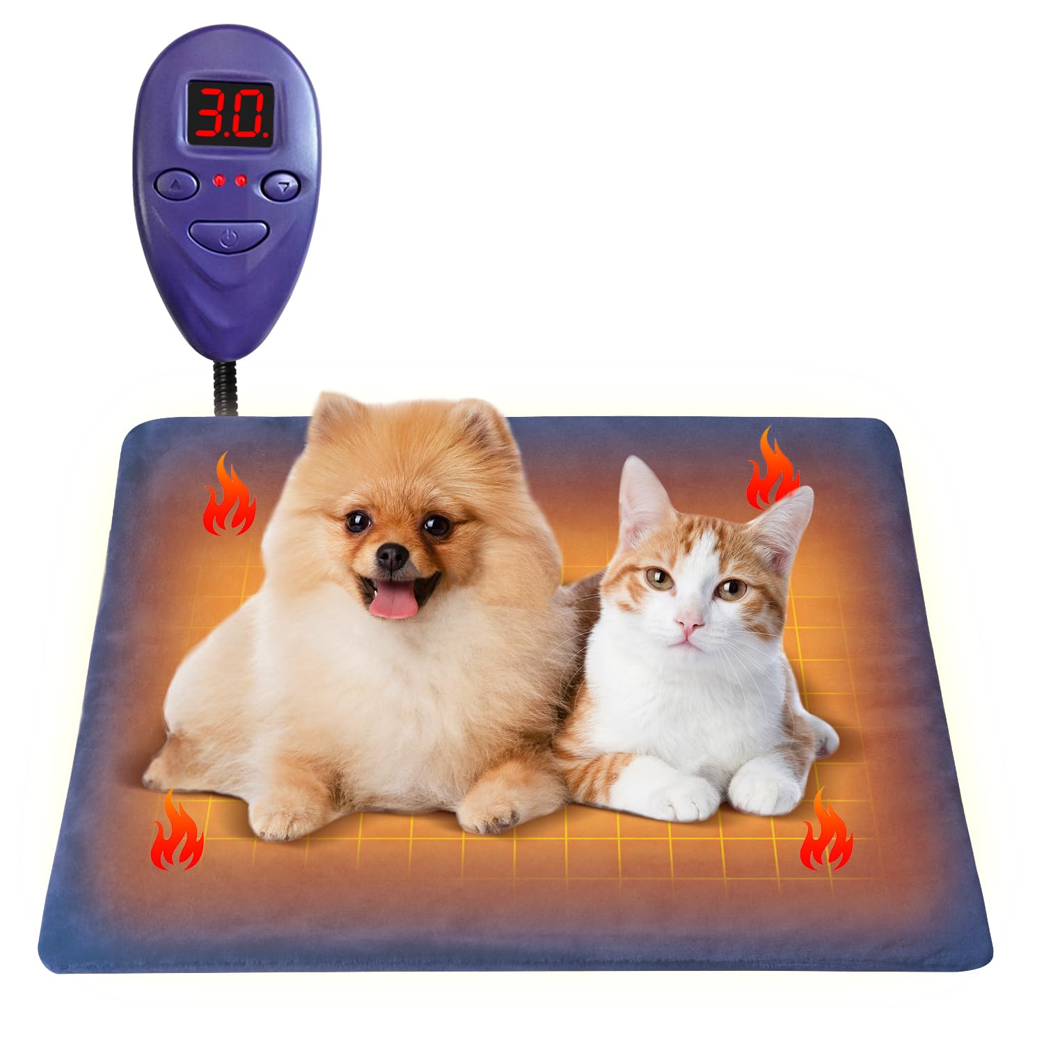 

RUSEPIN Pet Heating Mat for Cats and 7 Temperature Constant Temperature Steel Cord Chewing Cold Suitable for Small and Medium and Small and Includes a