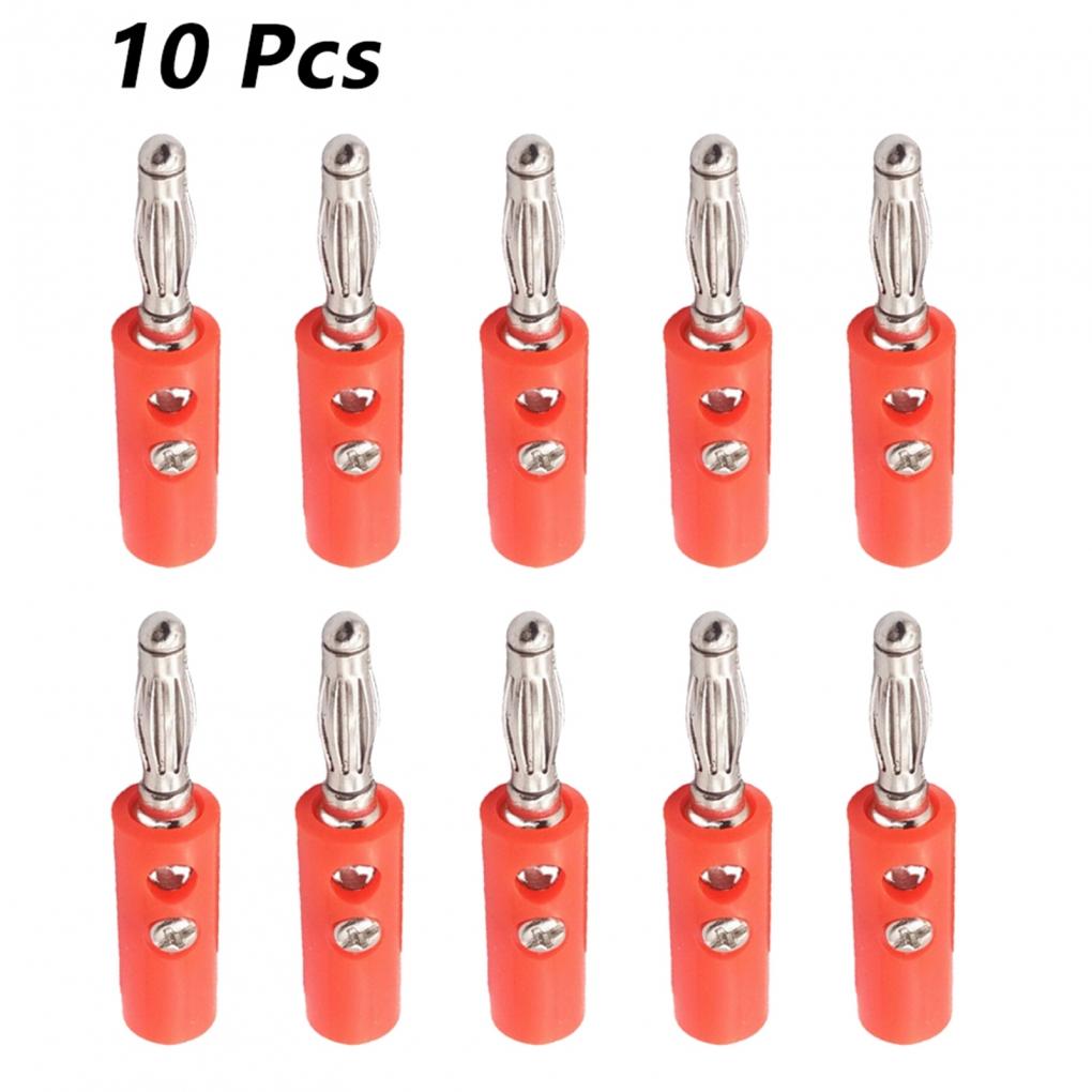Convenient Red and Black 4mm Banana Plugs for Speaker Equipment (10pcs)