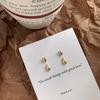 Simple Stud Earrings 2025 Trend Jewelry for Women Silver Color Water Drop Two Use Metal Ear Stud Cute Korean Small Earring Gift