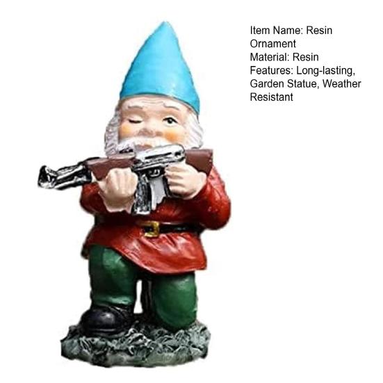 Zahradní střílející trpaslík socha pryskyřice odstřelovač trpaslík ozdoba vojenská trpasličí dekorace