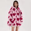 Winter Love Women's Plush Faux Fur Hooded Coat - Korean Style Loose Fit Jacket