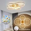 Ceiling Light - NETTLIFE - LED 5 Rings 78W - Dimmable IR Remote Control - 3000–6500K Adjustable - 7200 Lm 94×75 Cm
