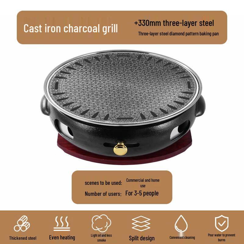 Cast Iron Charcoal BBQ Grill