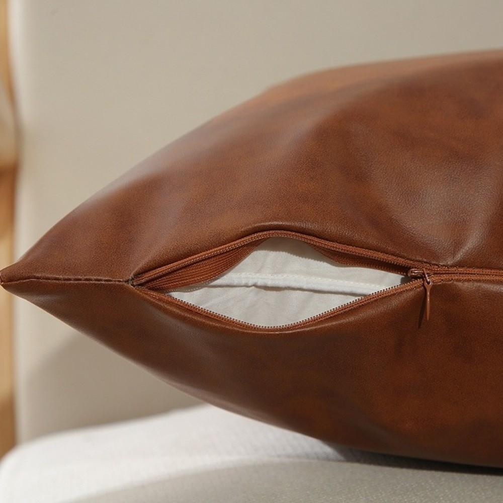 Reißverschluss PU-Leder Kissenbezüge Strapazierfähige Kissenhülle Kissenbezug Sofa