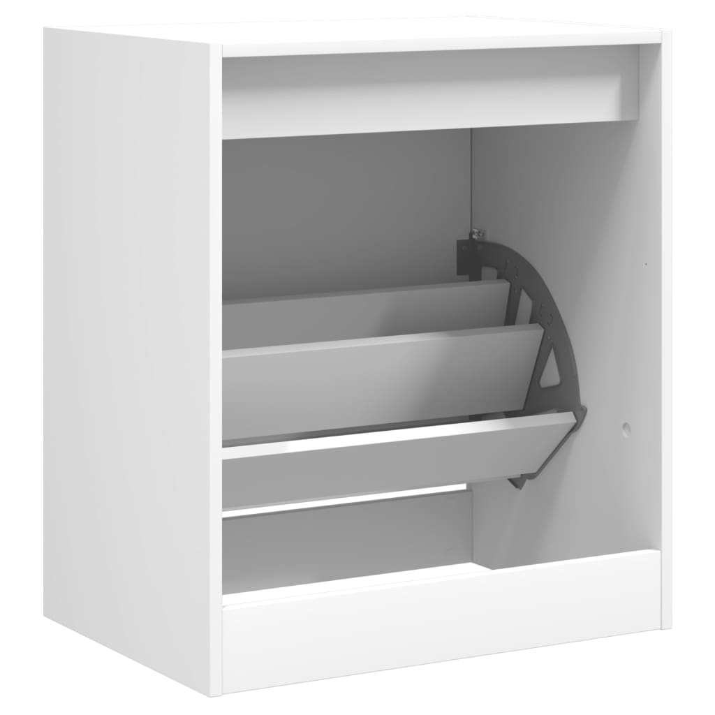 Vidaxl Shoe Cabinet, White, 60X42X69 Cm, Wood-Based Material