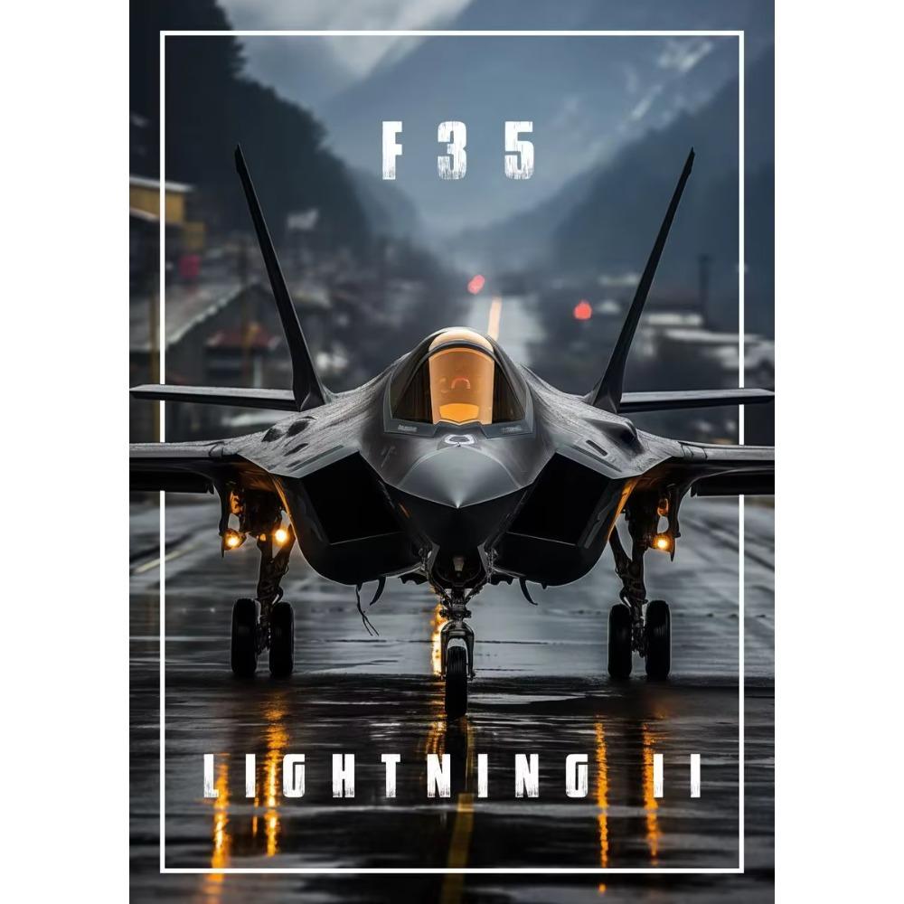 Avion Militar Modern F35 Fighter Lightning Jet Poster de Pornire Fighter Fly Pânză Artă de Perete Cameră de Zi Decor Acasă
