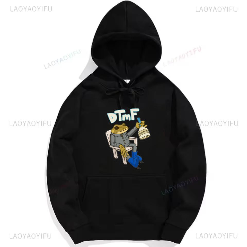 Bad Bunny Debi Tirar Mas Fotos Frog Graphic Sweatshirt Fashion Hip-hop Hoodie Woman Man Black Puerto Rico Drop Shoulder Pullover
