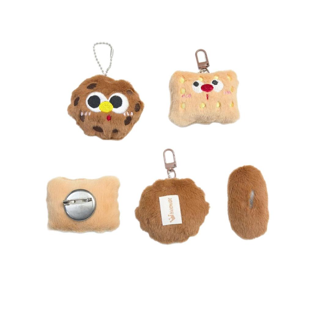 Cartoon Cookie Plush Brooch and Hair Clip Accessory